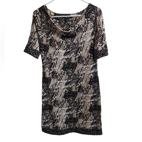 Style & Co. Dresses & Skirts - Style & Co Beige Brown Patterned Shift Dress Size PP